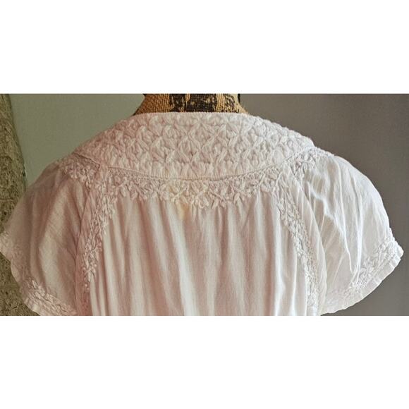 Roberta Roller Rabbit Faith Embroidered Floral Tunic Shift Cotton White Dress - Picture 7 of 12